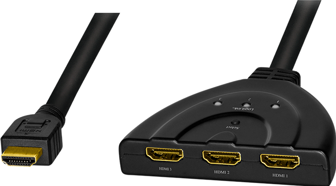 Produktbild LogiLink HD0040 HDMI Splitter 1x3/3x1-Port, 4K/30 Hz, CEC,bidirect, pigtail