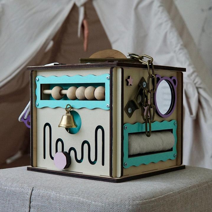 Actual product image Activity Board Handmade activity cube, activity centre, travel busy cube, busy cube for children