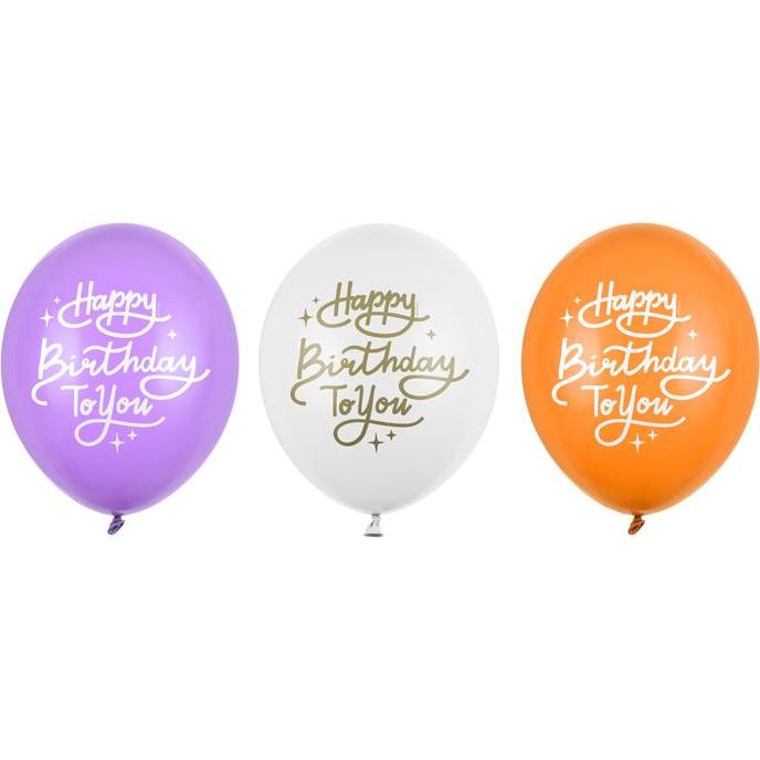 Partydeco Balony mit Geburtstag 30 cm 50 Stk