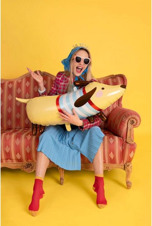 Actual product image Partydeco Foil Balloon Dachshund Brown (1x)