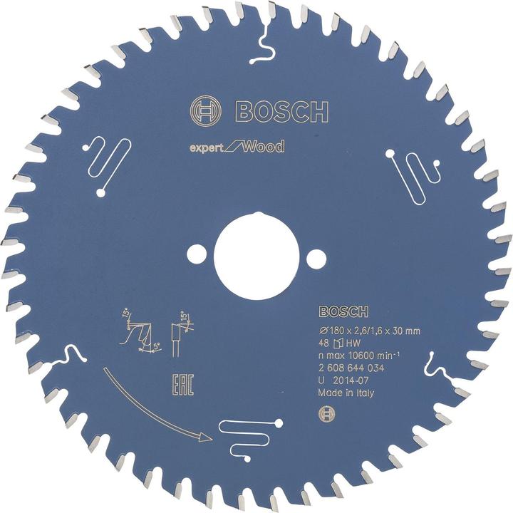 Produktbild Bosch Professional Zubehör Kreissägeblatt Expert for Wood, 180 x 30 x 2,6 mm, 48
