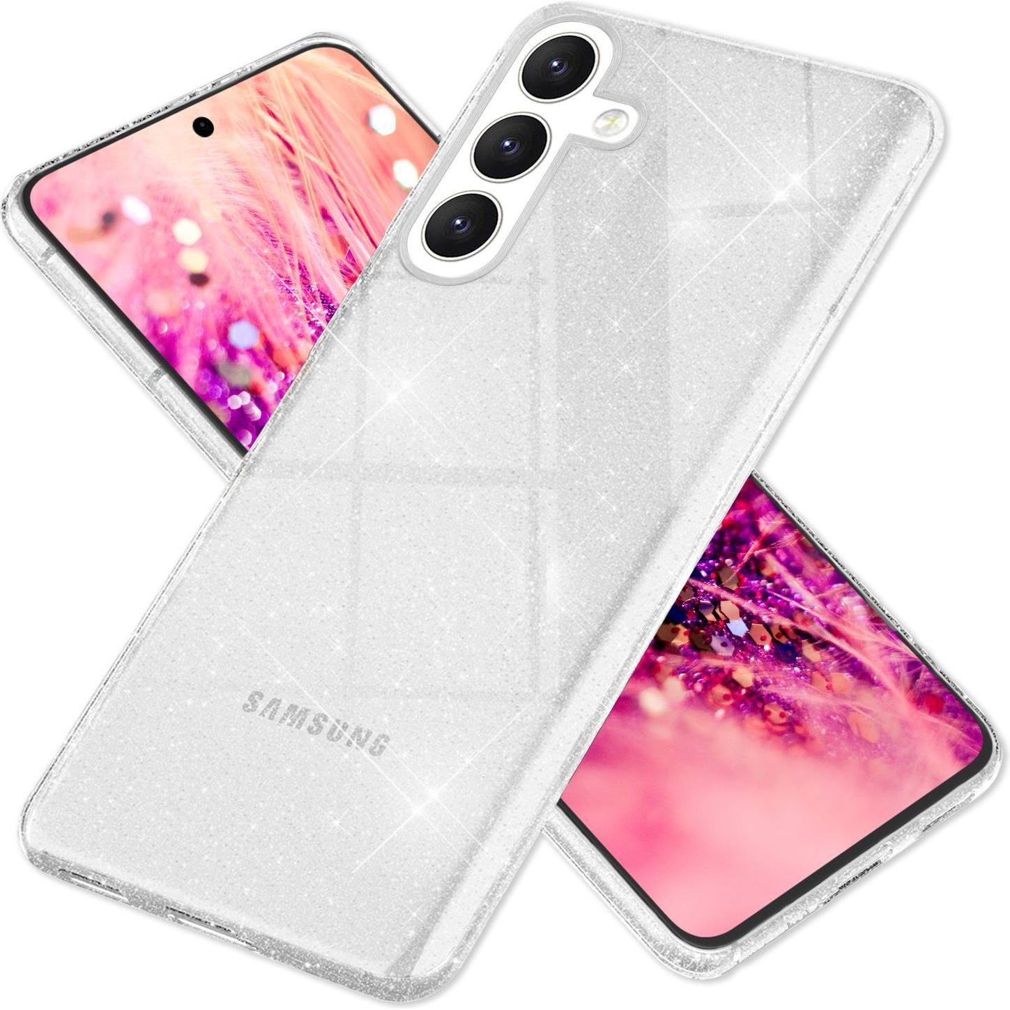 Thumbnail - Nalia Klare Glitzer Silikon Hülle (Samsung Galaxy S24+), Smartphone Hülle, Transparent