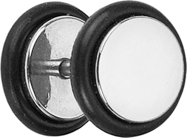 Image du produit Star Piercing Faux plug argenté avec joint torique (sans laiton, Acier chirurgical 316L)