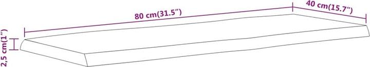 Produktbild vidaXL Tischplatte Holztischplatte Ersatztischplatte Rechteckig Massivholz (80 x 40 x 2.5 cm)