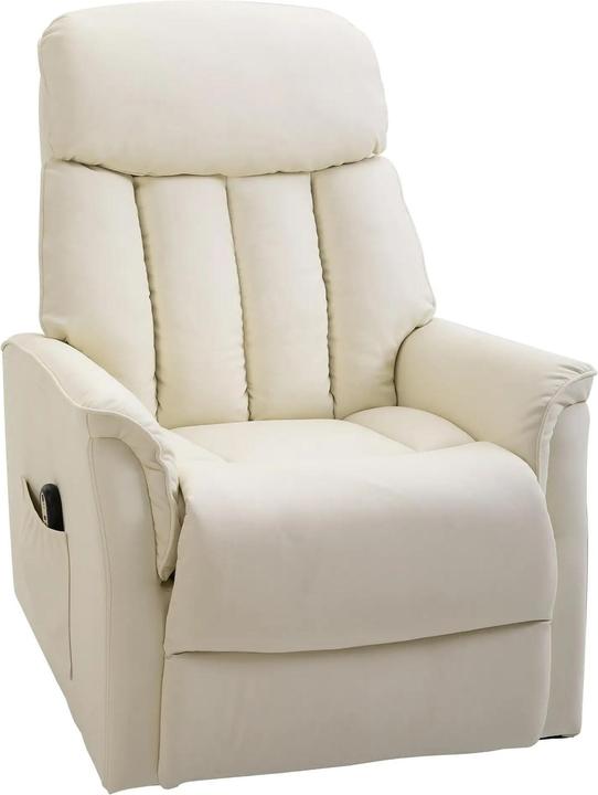 Produktbild Swisshandel24 Aufstehsessel Fernsehsessel Sessel mit Aufstehhilfe elektrisch Liegefunktion Kunstleder Beige, 80 x