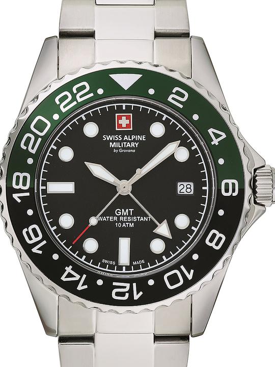 Swiss Alpine Military 7052.1138 Men's watch GMT 42mm 10ATM (Analogue wristwatch, Swiss made, 42 mm)