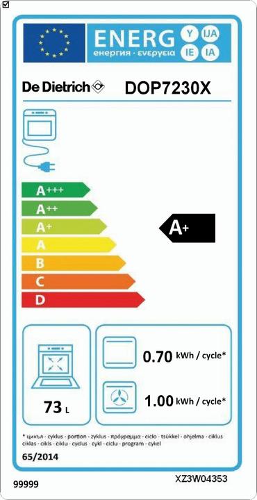 Etichetta energetica De Dietrich Forno DOP7230X