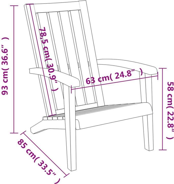 Produktbild vidaXL Adirondack Gartenstuhl