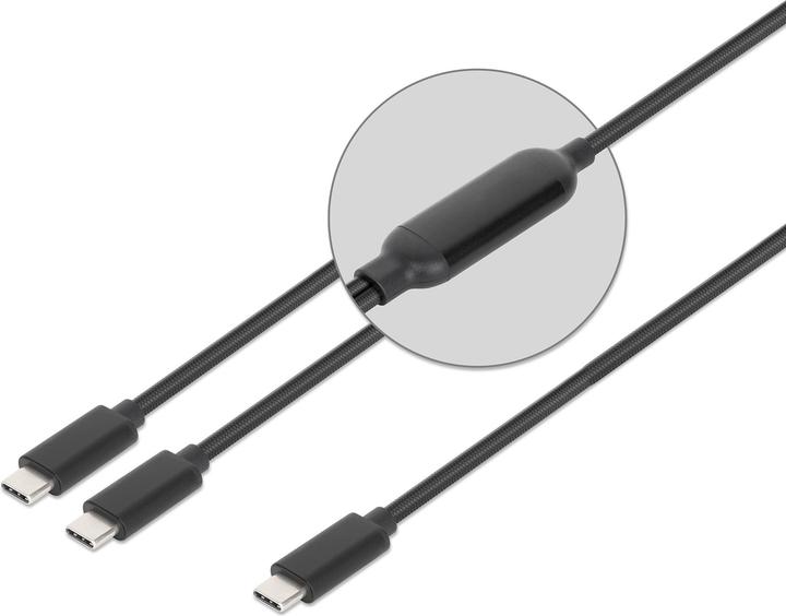 Actual product image Manhattan Dual USB-C Ladekabel 100 W, 2 m (2 m, USB 3.0, 100 W)