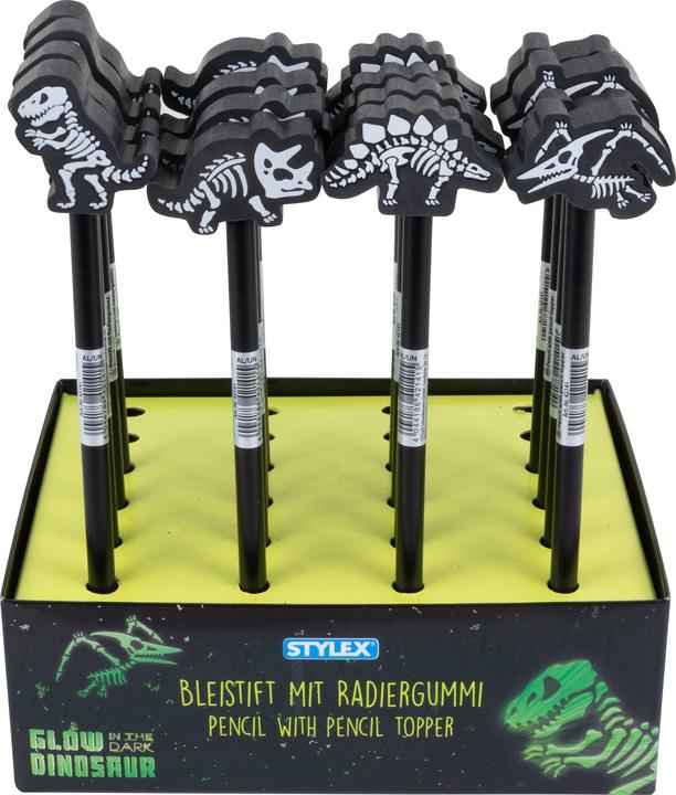 Magni Bleistift mit Radiergummi Dino 4fach sortiert (HB)