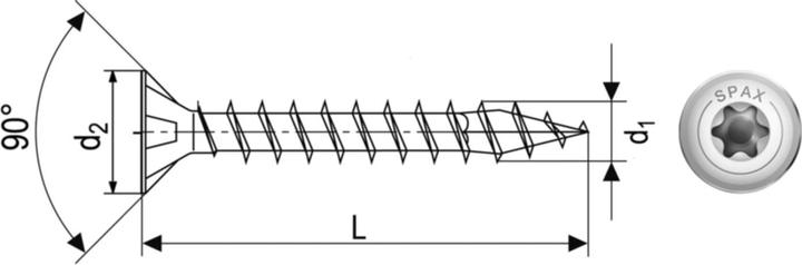 Actual product image Spax Countersunk Multi-Head T-Star Plus T30 Fully Threaded Wirox (200 Screws per piece)