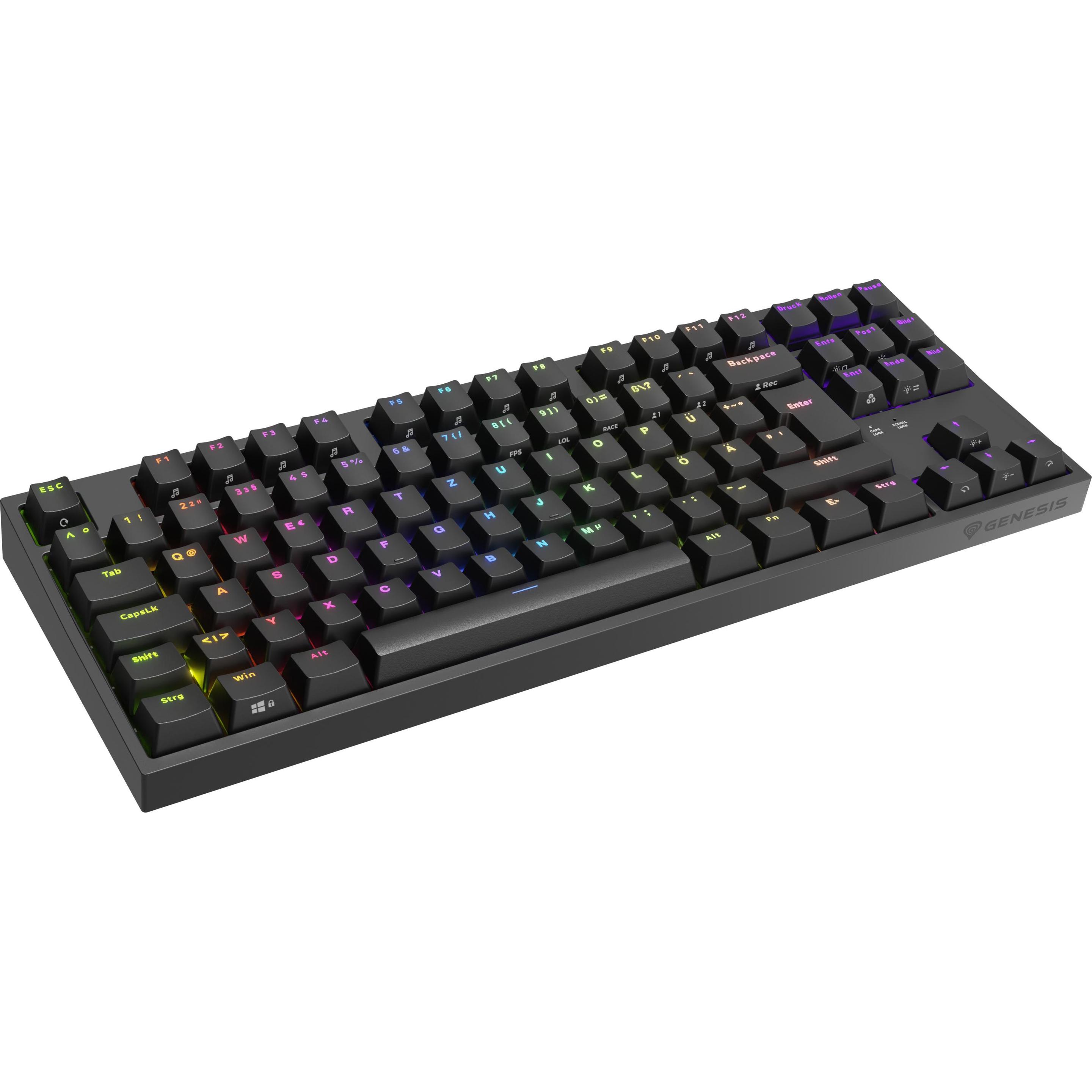 Thumbnail - Genesis Gaming Tastatur THOR 404 TKL GATERON kabelgeb. (DE) (DE, Kabelgebunden), Tastatur, Schwarz