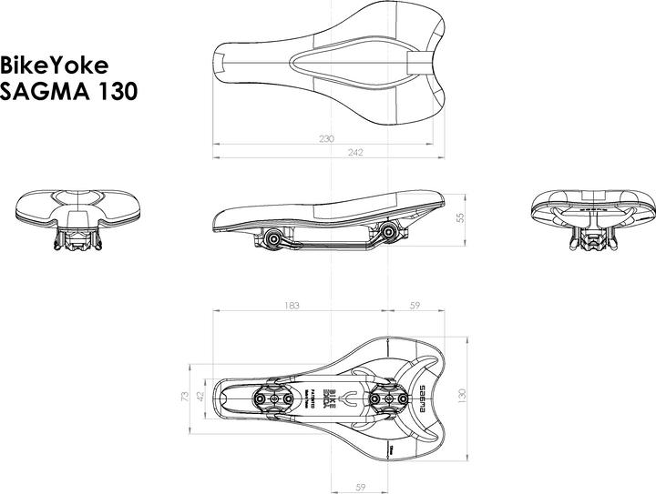 Actual product image BikeYoke Bicycle saddle Sagma 130mm