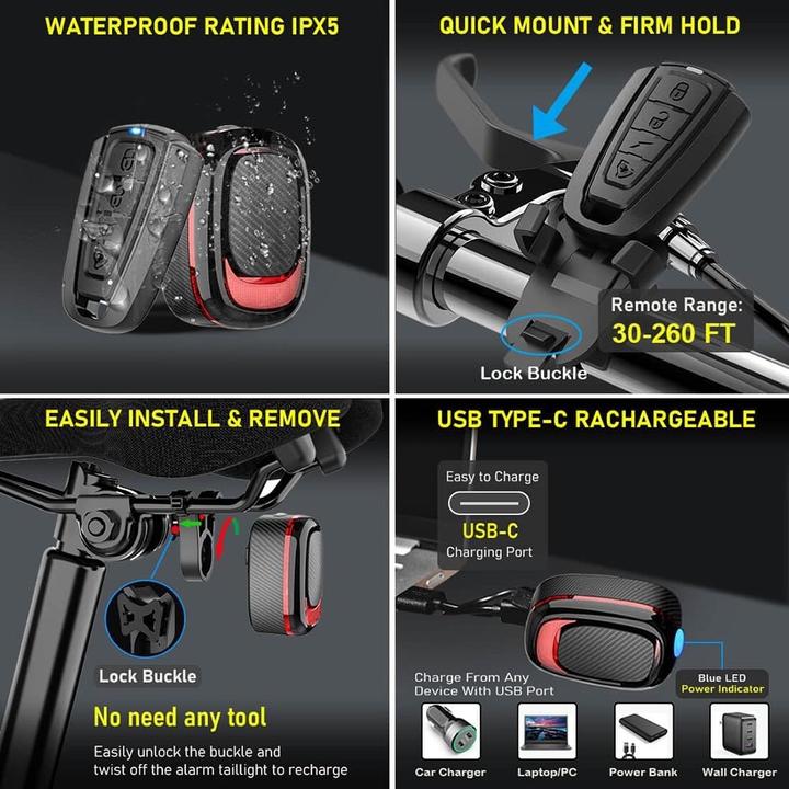 Produktbild Mobygo Rücklicht Arrow Alarm (100 lm, 100 lm)