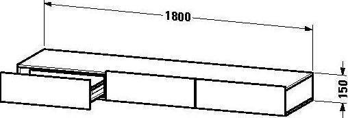 Produktbild Duravit Schubkastenablage DURASTYLE 440x1800x150mm basalt matt/weiss matt