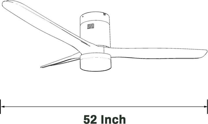 Produktbild SONNI 52 Zoll Deckenventilator mit Licht und Fernbedienung, 5 Geschwindigkeiten, 3 Farblichter, Glei