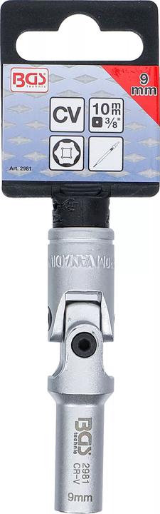 Image du produit BGS Douille articulée de bougie hexagonales 10 mm (3/8") 9 mm (9 mm)