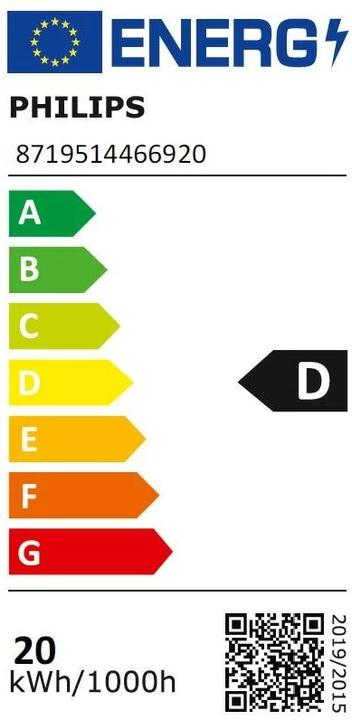 Energy Label Philips Master LEDtube T8 (G13, 20 W, 3100 lm, 1 x, D)