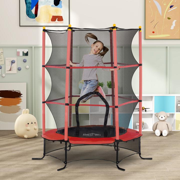 Produktbild Homcom Kindertrampolin Stahl, Kunststoff Rot (163 cm)
