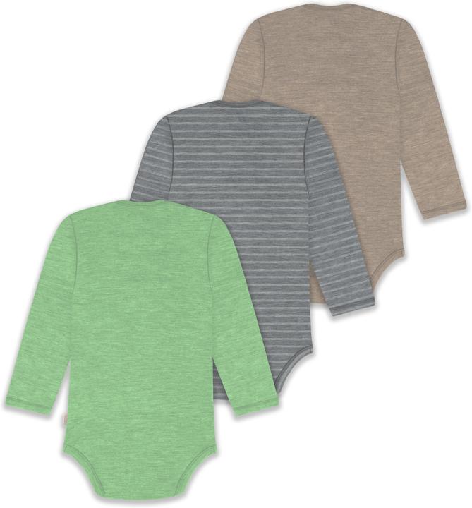 Produktbild Normani 3er Pack Baby Merino Body Langarm „Auckland" - 9383 (56)