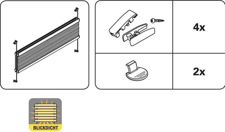 Actual product image Gardinia Plissée Concept 70 x 130 cm, Schwarz (70 x 130 cm)
