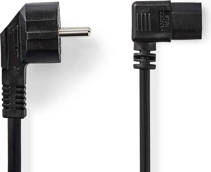 Image du produit Nedis Câble d'alimentation | Fiche à contact de protection | IEC-320-C13 | Coudé | Coudé | Nickelé | 5.0 (5 m)