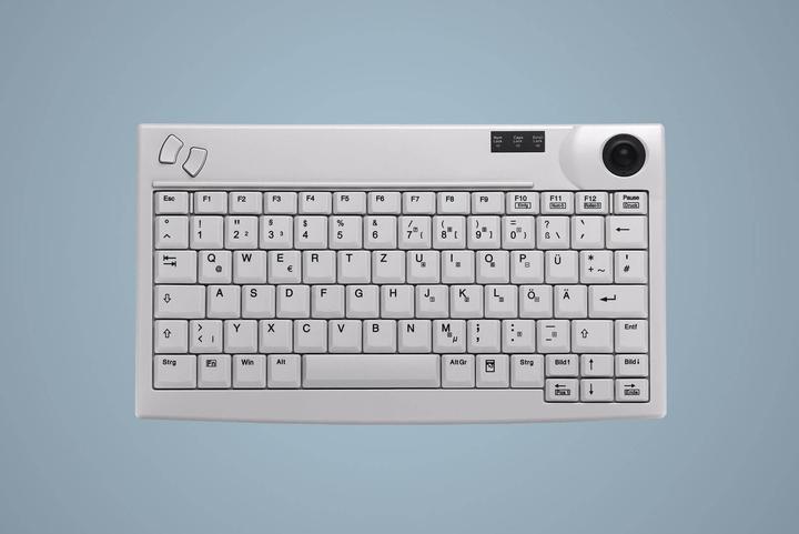 Actual product image Active Key Industry 4.0 Mini Trackball Keyboard USB Light Grey (DE, Cable)