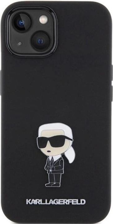 Produktbild Karl Lagerfeld KLHCP15SSMHKNPK iPhone 15 6.1" czarny/black Silicone Ikonik Metal Pin (Apple iPhone 15)