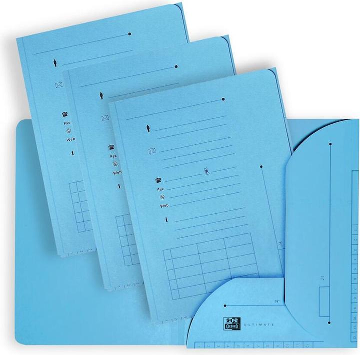 Produktbild Elba ULTIMATE Einstellmappe mit 2 Klappen, DIN A4, blau aus 240 g/qm starkem CANSON Karton, Klappen vorge (A4, 25 x)