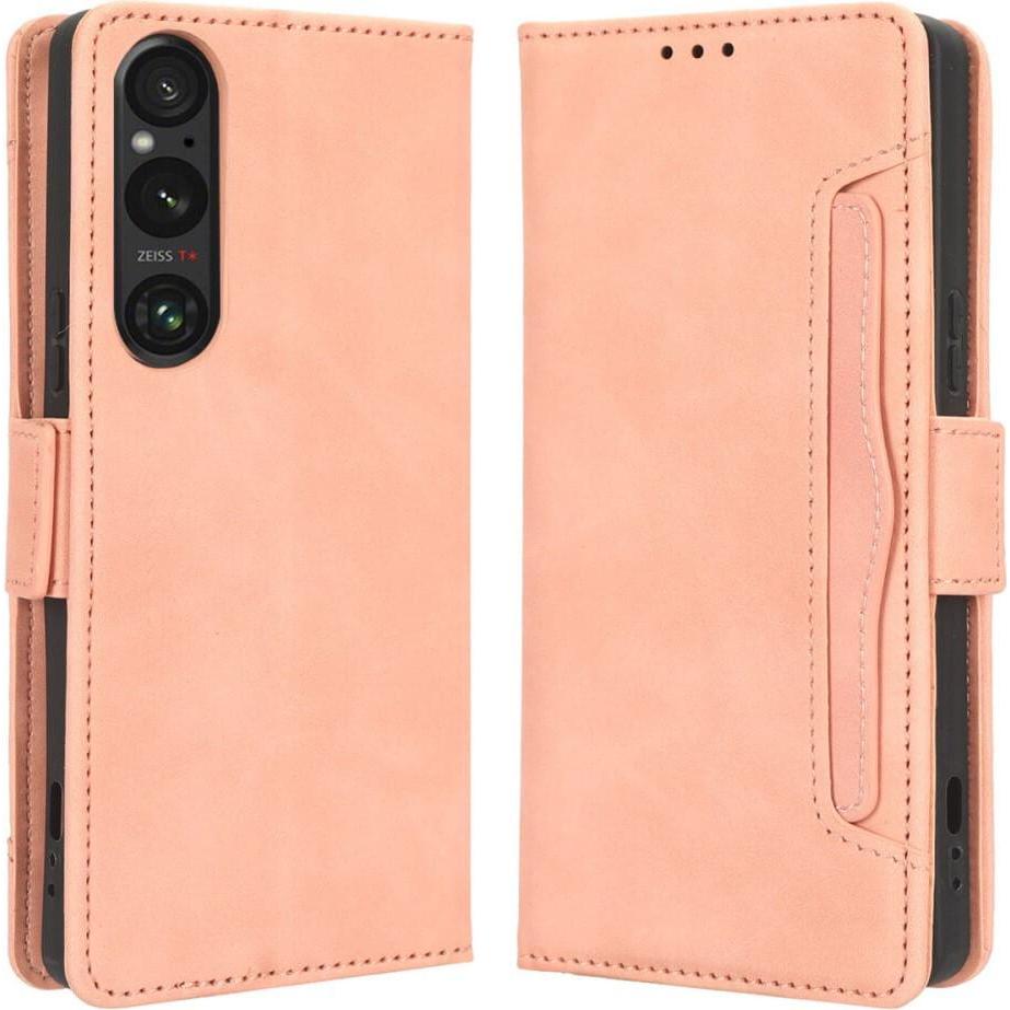 Thumbnail - Cover-Discount Sony Xperia 1 V - Etui mit vielen Kartenfächer rosa (Sony Xperia 1 V), Smartphone Hülle, Rosa