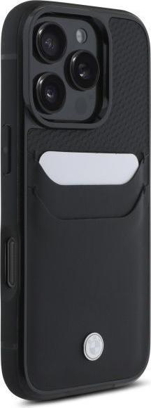 Produktbild BMW BMHCP16X22RSEPK iPhone 16 Pro Max 6.9" czarny/black hardcase Sign Leather Cardslot (Apple iPhone 16 Pro Max)