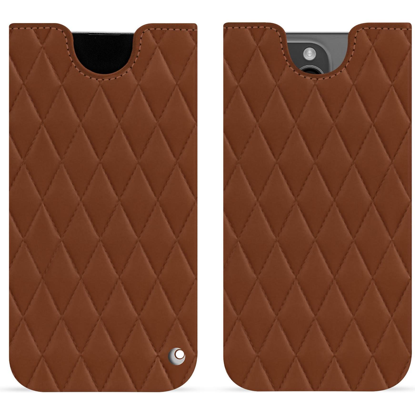 Noreve Lederschutzhülle (Apple iPhone 15 Pro Max), Smartphone Hülle, Braun