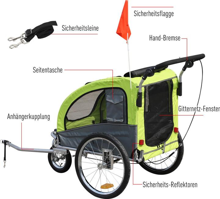 Immagine prodotto PawHut Rimorchio per cani