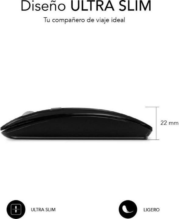 Actual product image Subblim Raton Dual Flat Rate Mouse Black Rechargeable (Wireless)