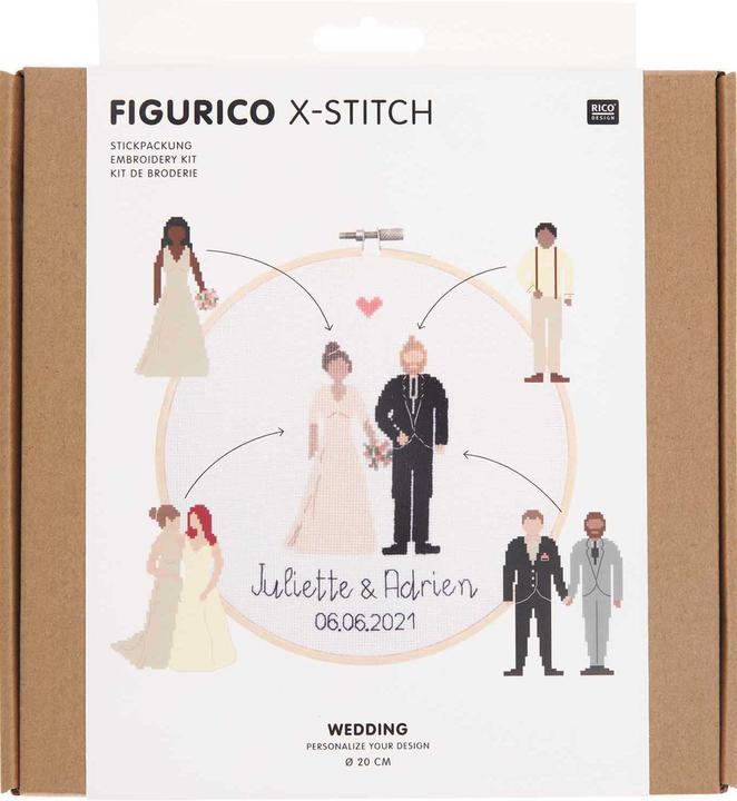 Actual product image Rico Design Embroidery Kit "Figurico Wedding