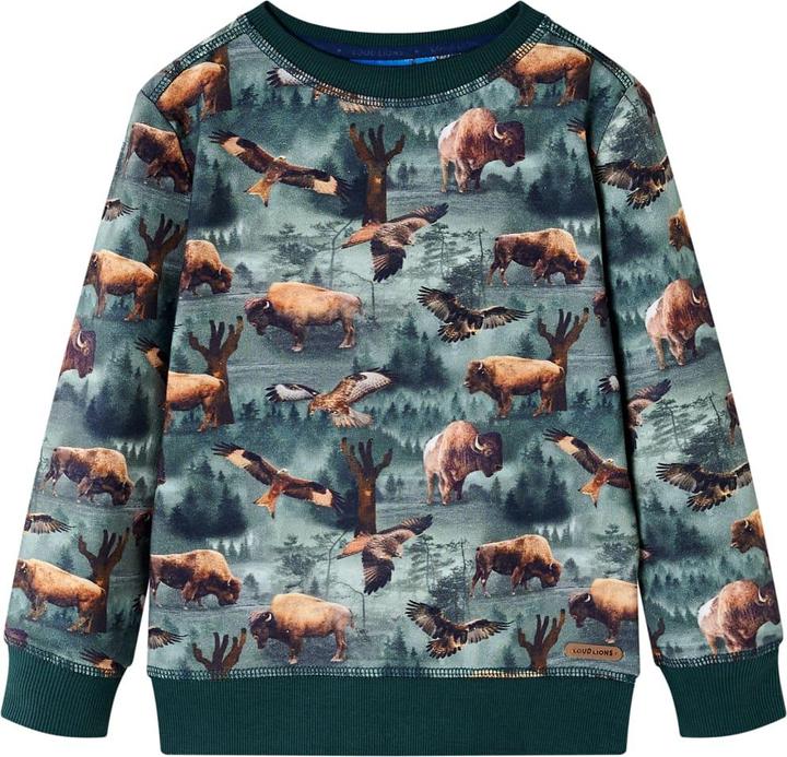 Immagine prodotto VidaXL Felpa da bambino verde scuro 140,Materiale: 95 % cotone (140)