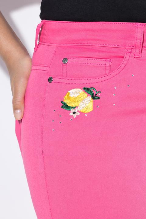 Image du produit Miamoda 3/4-Caprijeans Carrie, Zitronen-Stickerei, Glitzersteinchen (54)