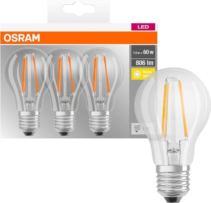 Produktbild Osram Led Base Classic A (E27, 806 lm, 3 x)