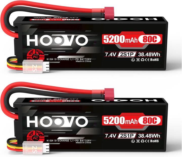 Image du produit Hoovo 2S LiPo RC Akku 7,4V 5200mAh (2 Stück) (7.40 V, 5200 mAh)