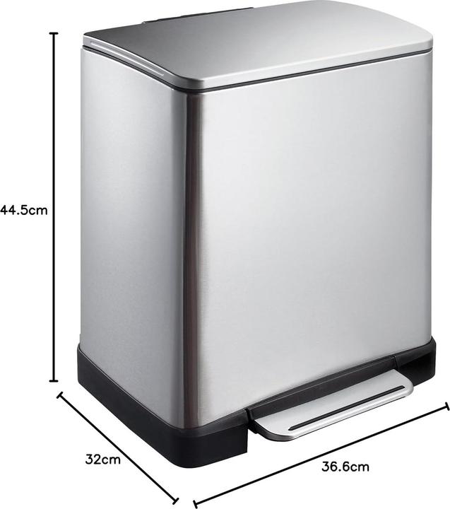 Productafbeelding EKO Pedaalemmer E-Cube 10+9 liter roestvrij staal (19 l)
