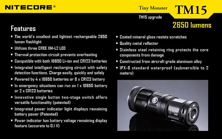 Produktbild Nitecore Tm15 (15.80 cm, 2650 lm)