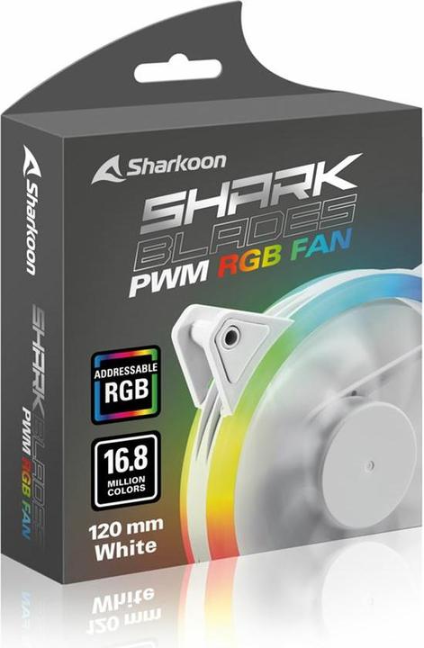 Immagine prodotto Sharkoon Ventilatore SHARK Blades PWM RGB Bianco (120 mm, 1 x)