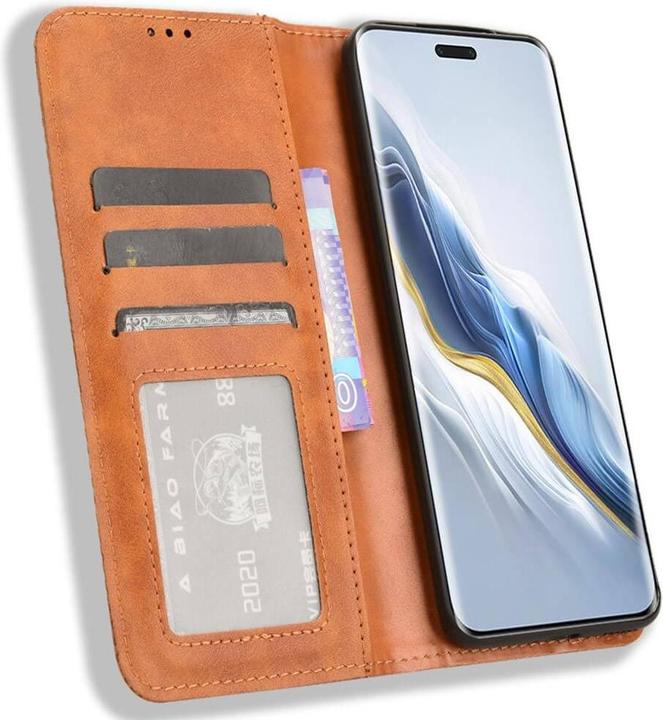 Image du produit Cover-Discount Honor Magic6 Pro - Housse Vintage Flip Case marron (Honor Magic6 Pro)