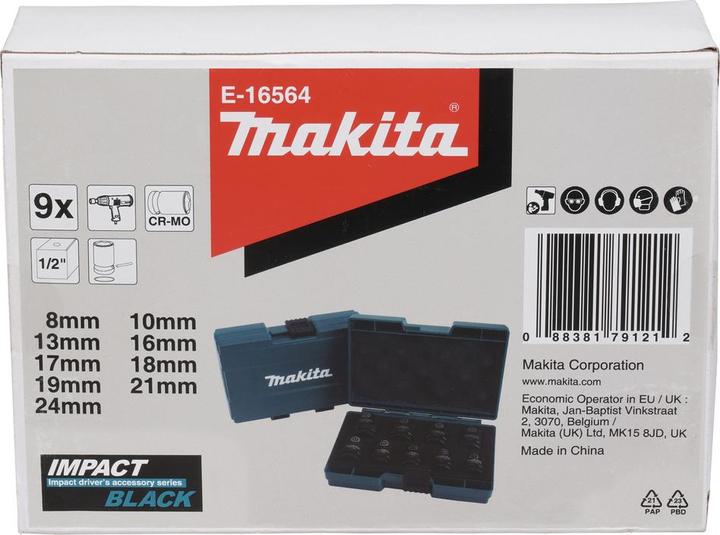 Image du produit Makita Jeu de douilles 9 pièces1/2 (24 mm)