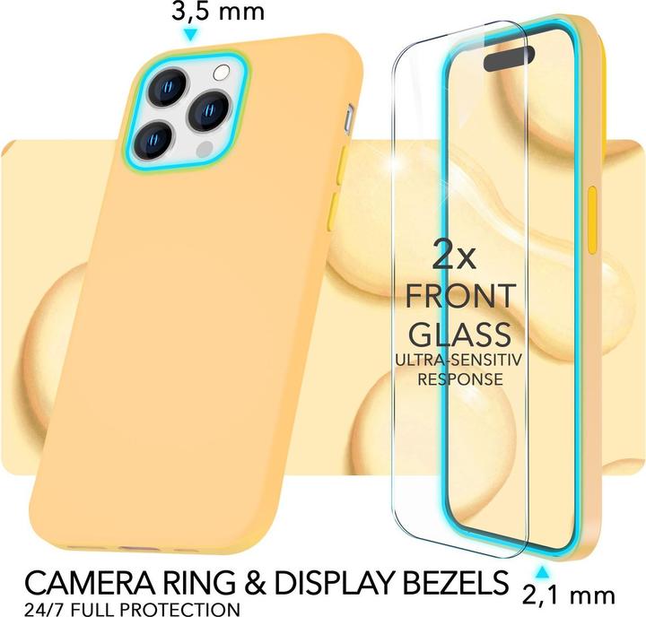 Actual product image Nalia Liquid silicone case with MagSafe function & 2x display protection glass (Apple iPhone 14 Pro)