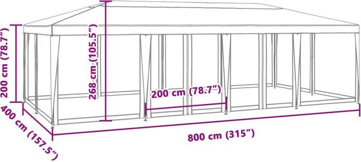 Produktbild vidaXL Partyzelt (800 cm, 400 cm)