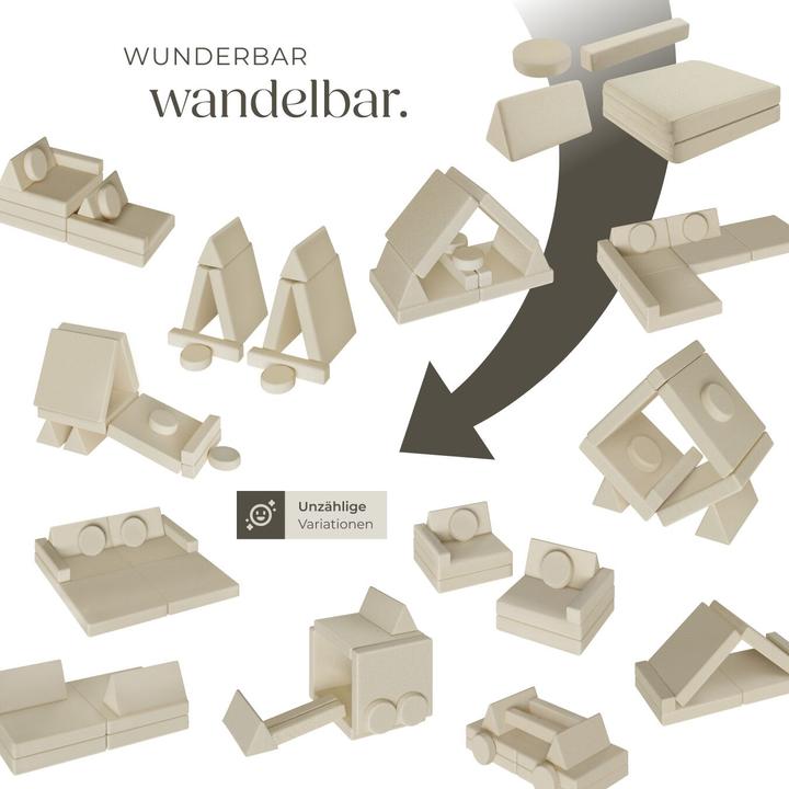 Image du produit tectake Canapé de jeu Lilly, 8 pièces, avec fonction de couchage (Canapé pour enfants)