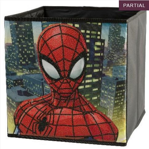 Actual product image Craft Buddy Spiderman Foldable Storage Box Crystal Art 30x30cm