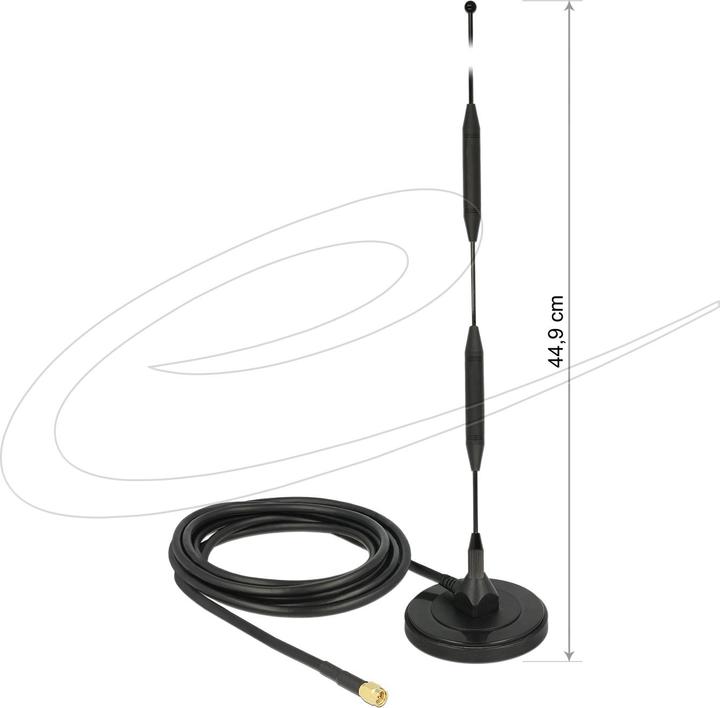 Produktbild Delock LTE Antenne SMA Stecker 5 dBi starr (DECT, GSM, Lora, WLAN)