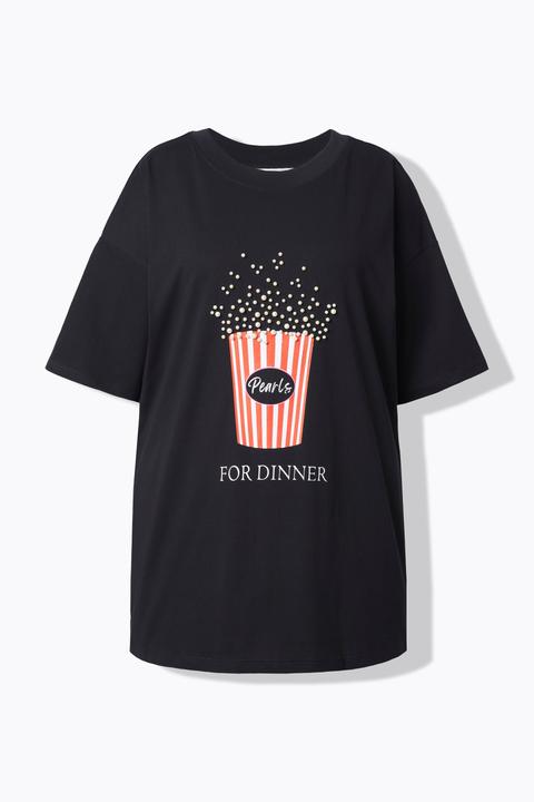 Produktbild Studio Untold T-Shirt, oversized, Popcorn-Print mit Zierperlen (42, 44)